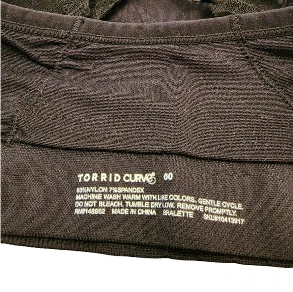 Torrid Black Seamless Racerback Bralette Size 00 NWT - Picture 6 of 7